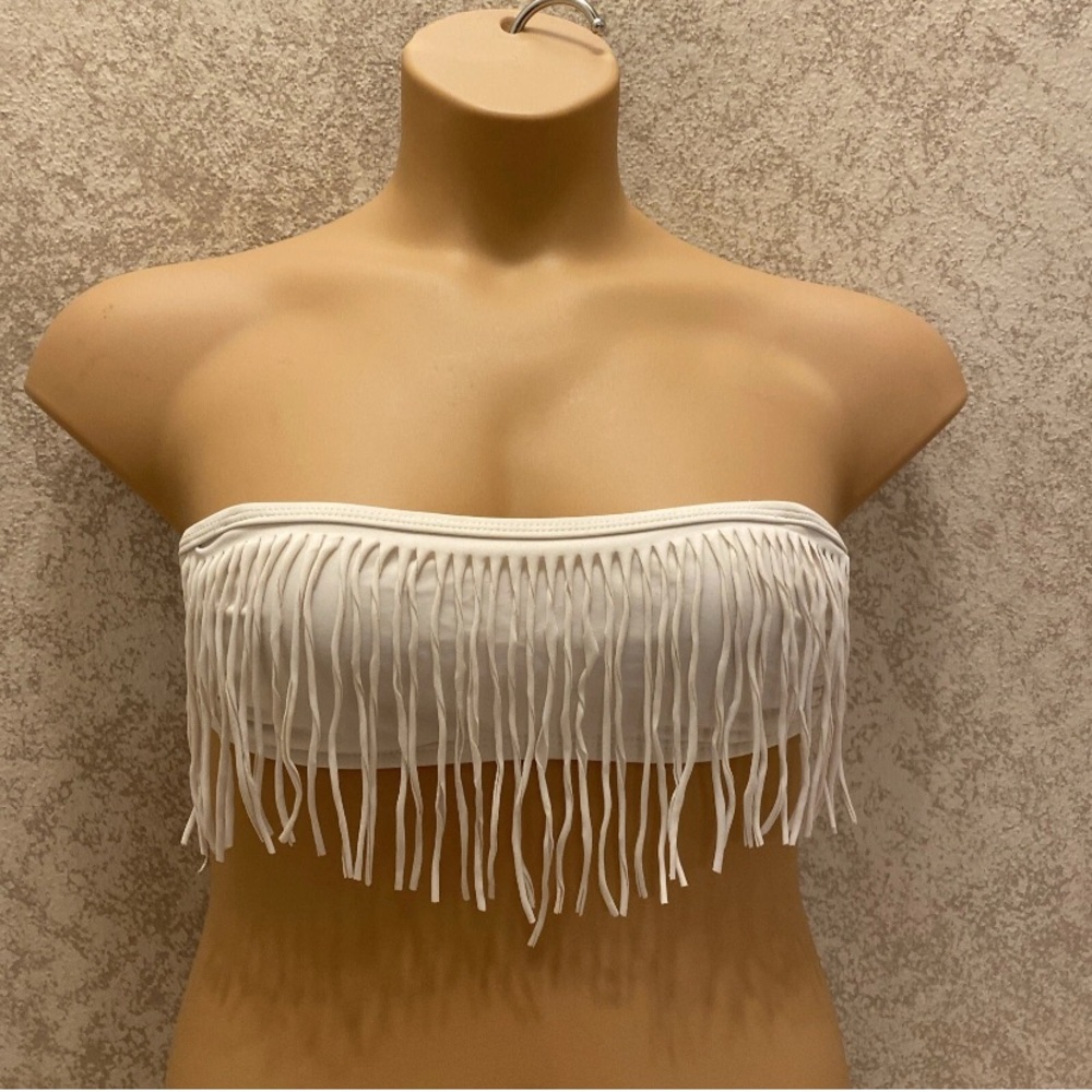 Xhilaration Ivory Fringe Bikini Top